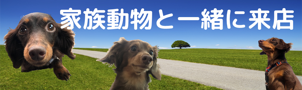 わんちゃんなどのご家族動物と一緒にご来店頂けるお店です